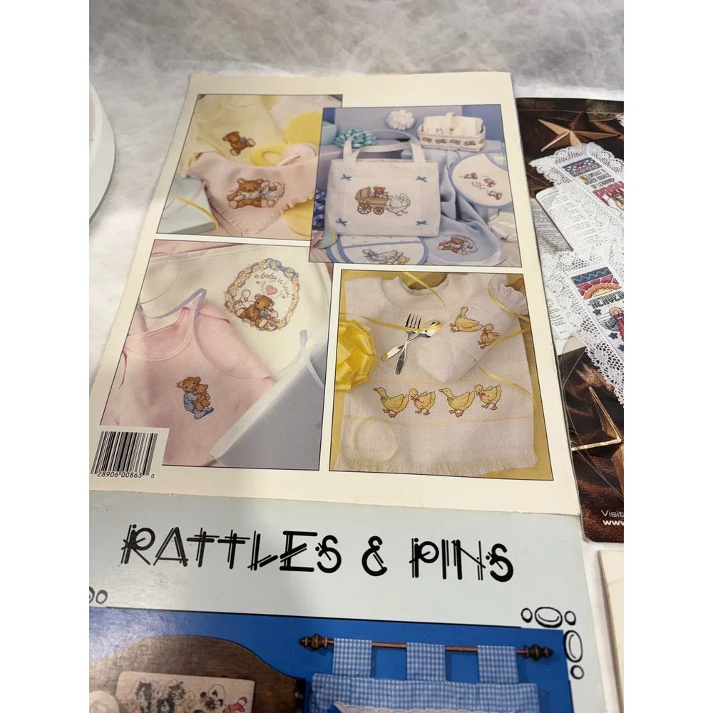 Vintage‎ Cross Stitch Pattern Booklets Lot Baby Angel Paula Vaughan Stoney Creek